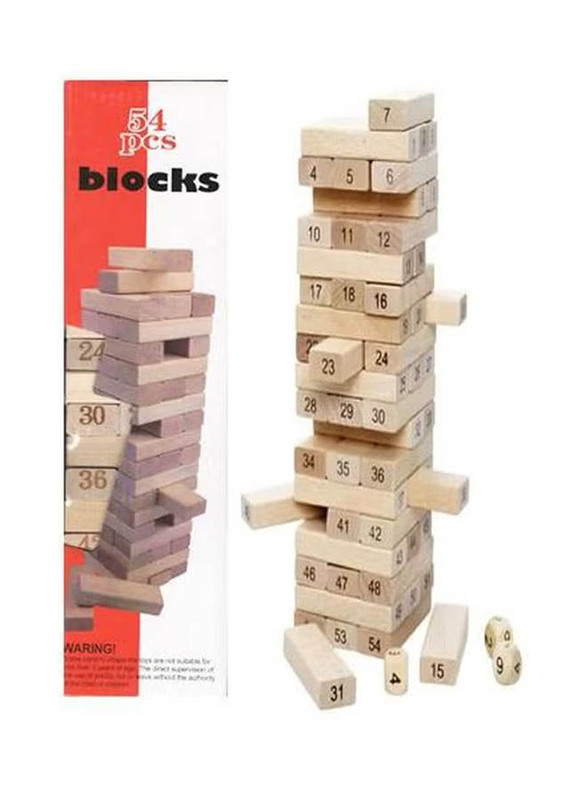 Jenga Wooden Blocks Big Size, 54 Pieces, Ages 6+