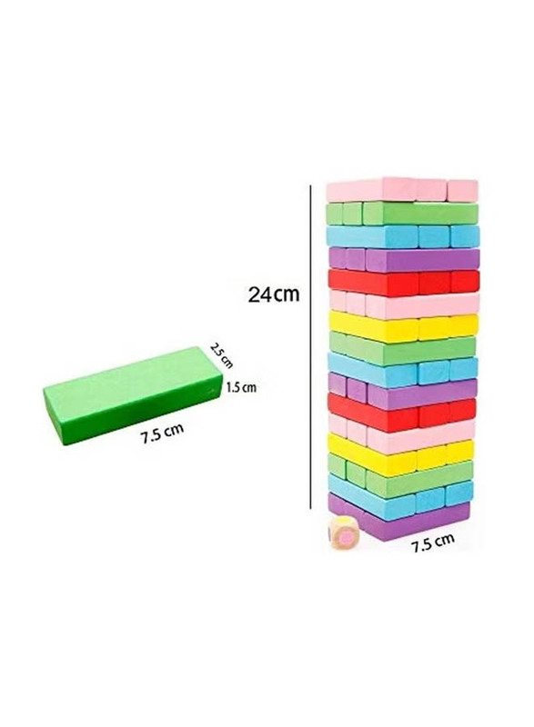 Wooden Stack Building Blocks, 54 Pieces, Ages 3+