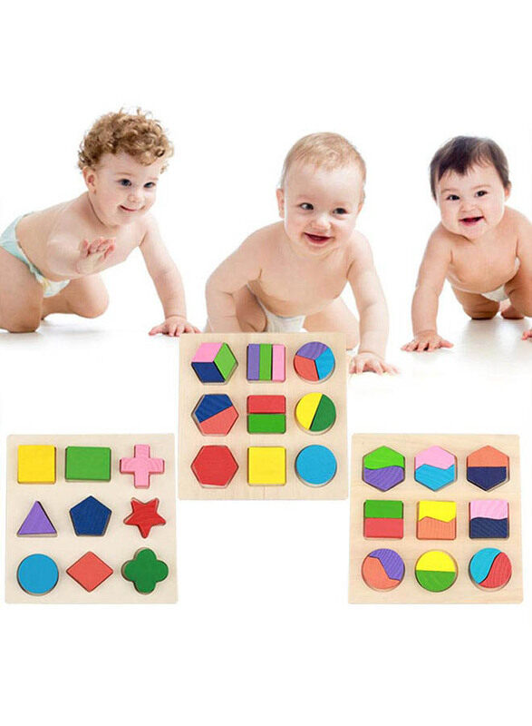 Yosoo Colorful Wooden Geometry Matching Puzzle, Ages 2+