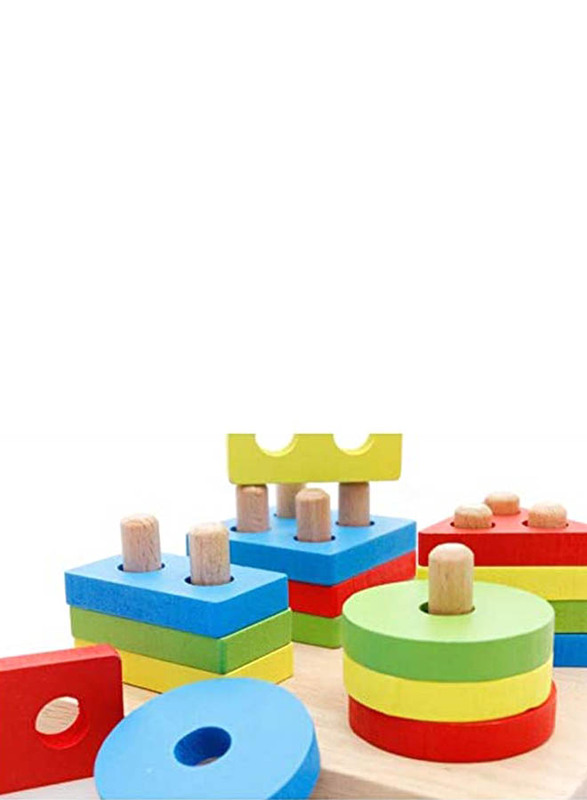 Geometry Shape Match Toy Detachable And Removable Blocks, 17 Pieces, Ages 1+, 12 x 12 x 10cm, Multicolour