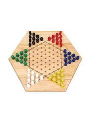 Viga Wooden Chinese Checkers Board Game, Brown