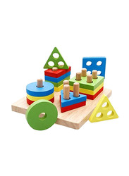 Geometry Shape Match Toy Detachable And Removable Blocks, 17 Pieces, Ages 1+, 12 x 12 x 10cm, Multicolour