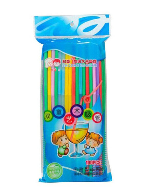 

Generic Party Disposable Drinking Straw Set, 100 Pieces, Multicolour