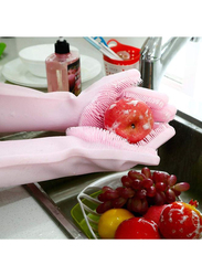 iNew Magic Silicone Gloves with Wash Scrubber, 1 Pair