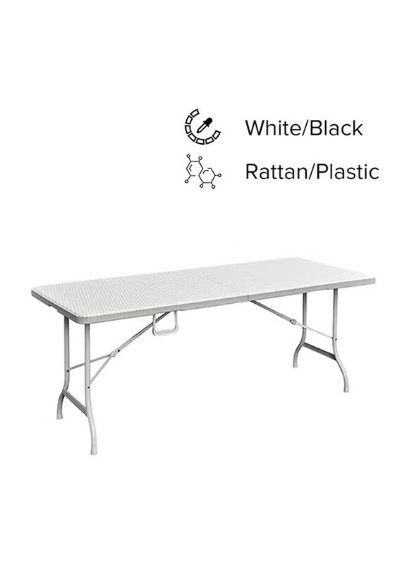 

Lanny Foldable Buffet Table, White/Black