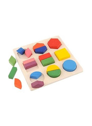 BJM Wooden Fraction Shape Puzzle Toy, Ages 3+, Multicolour