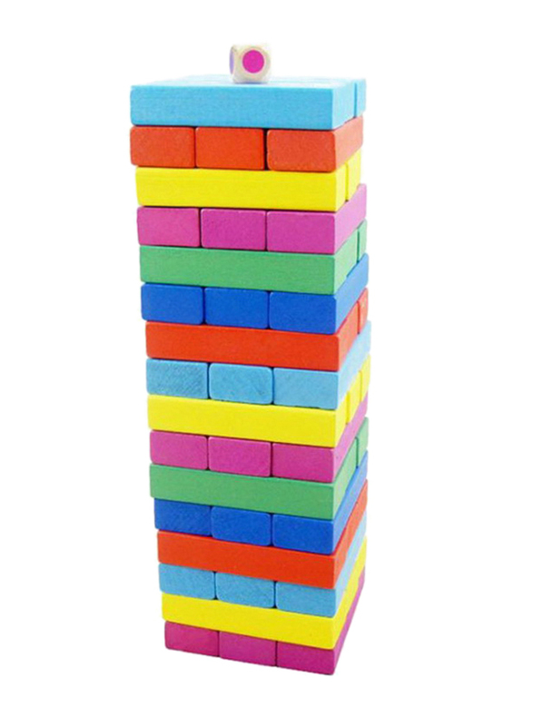 48-Piece Wooden Jenga Block Toy Set, 10 x 10 x 10cm, Ages 3+