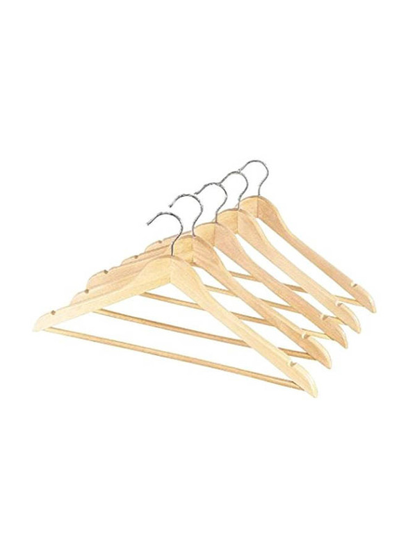 Whitmor 5-Piece Wooden Hangers, 5x17.3x9.5inch, 6026-340, Beige