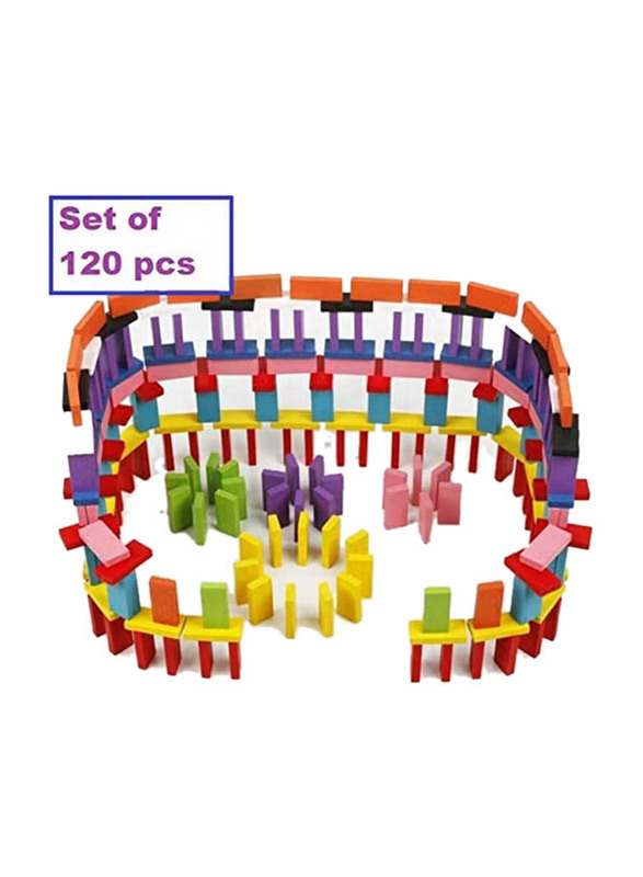 Colourful Assembling Building Blocks Dominoes Early Education Toys, 120 Pieces, Ages 3+