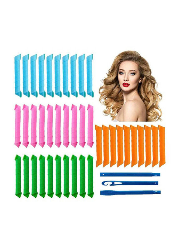 

Generic Heatless Spiral Hair Curler Set for All Hair Types, T184, 40 Pieces