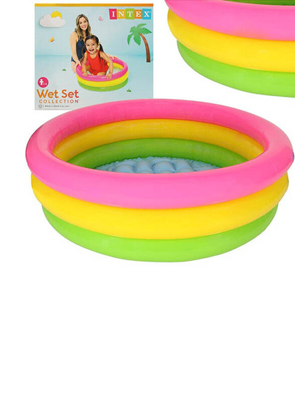 

Intex 3-Ring Portable Inflatable Lightweight Compact Circular Swimming Pool, 57412NP, Multicolour