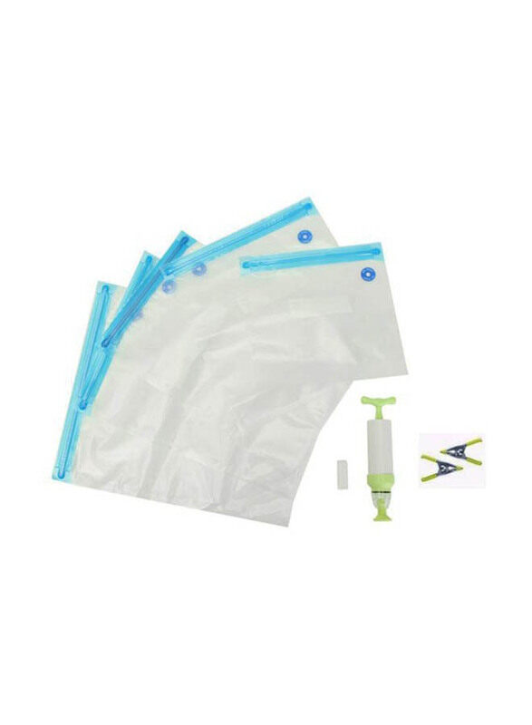 

Generic Vacuum Sealed Bag Set, 9 Pieces, White/Blue