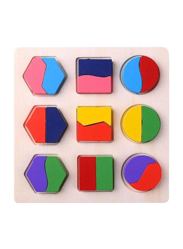 Ehome Wooden Geometric Shapes Montessori Puzzle, N392, Ages 3+