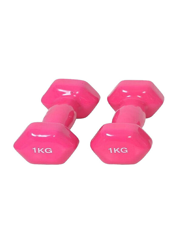 

Generic Hexagonal Dumbbells Set, 2 x 1 KG, 1768220199029, Pink