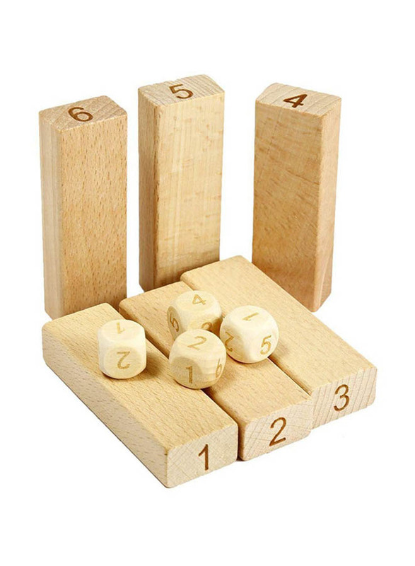 51-Piece Wooden Beech Game Stacking Blocks Set, Ages 4+