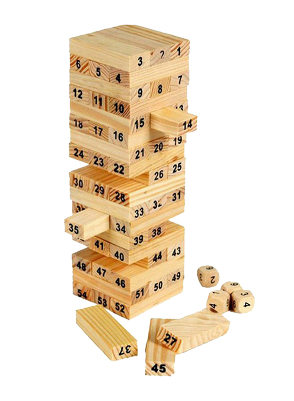 Sharpdo 48-Piece Beech Jenga Toy Set, 10 x 10 x 10cm, Ages 3+