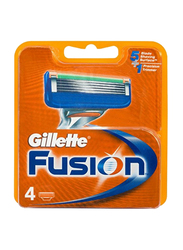 Gillette 4-Blades Fusion Manual Shaving Razor Blades, Multicolour, 4 Piece