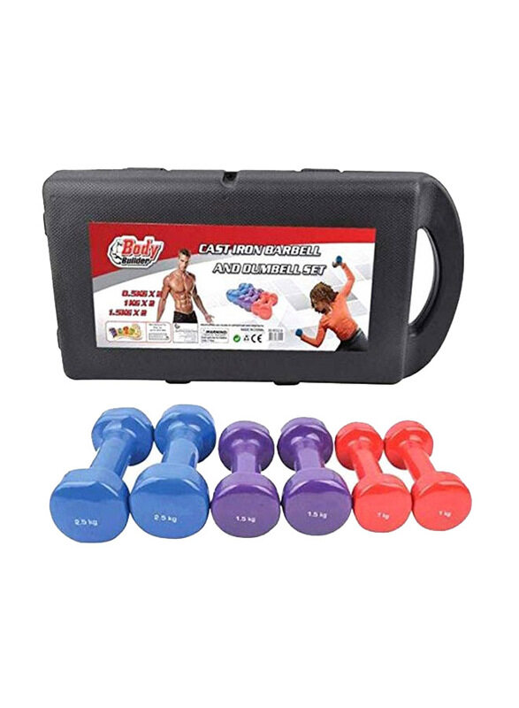 

Body Builder Dumbbells Set, 6 Piece, Multicolour