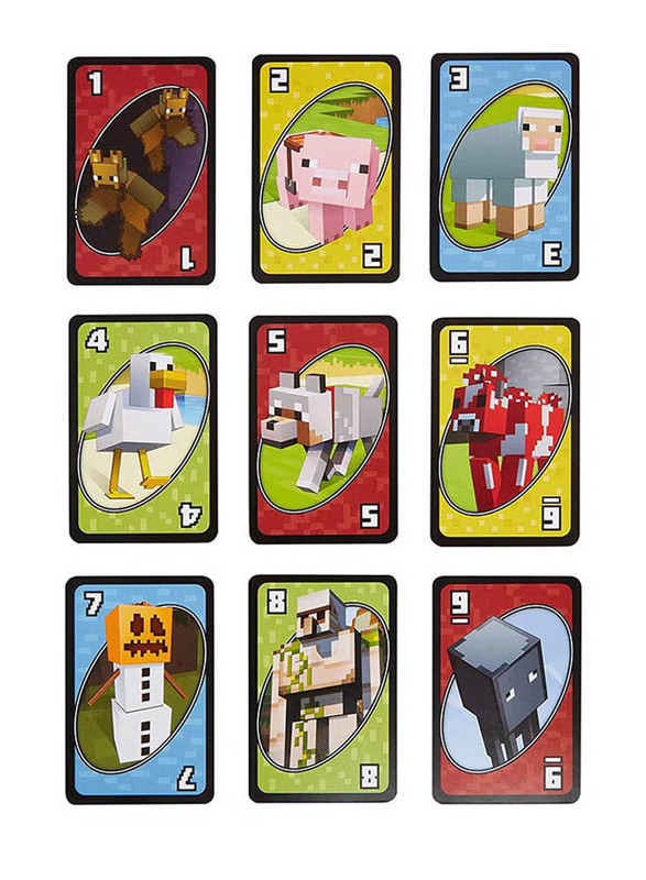 Uno 112-Piece Mattel Minecraft Characters Card Game, Multicolour