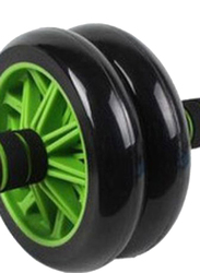 Wheel Roller Abdominal Trainer with Knee Mat, 0.8KG, Green/Black