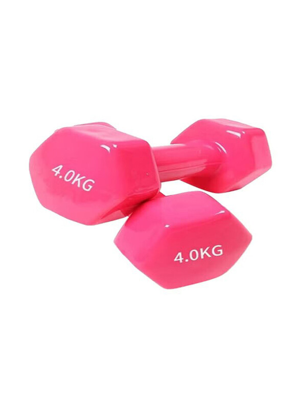 

Generic Hexagonal Dumbbell Set, 2 x 4 KG, Pink