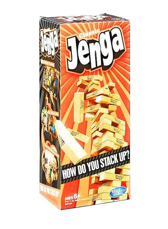 Hasbro Classic Jenga Stacking Blocks Toy, A2120, Ages 6+