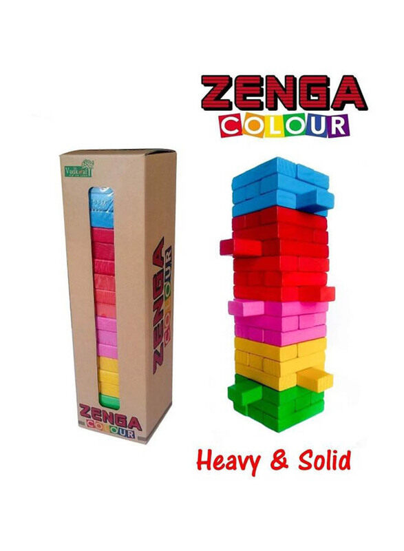 Zenga Colour Shanbuyers Wooden Blocks Tumbling Stacking Game, SHAN0051R, Ages 3+