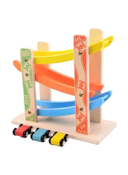 Wooden Racing Car with Ramp Set, Multicolour, Ages 3+