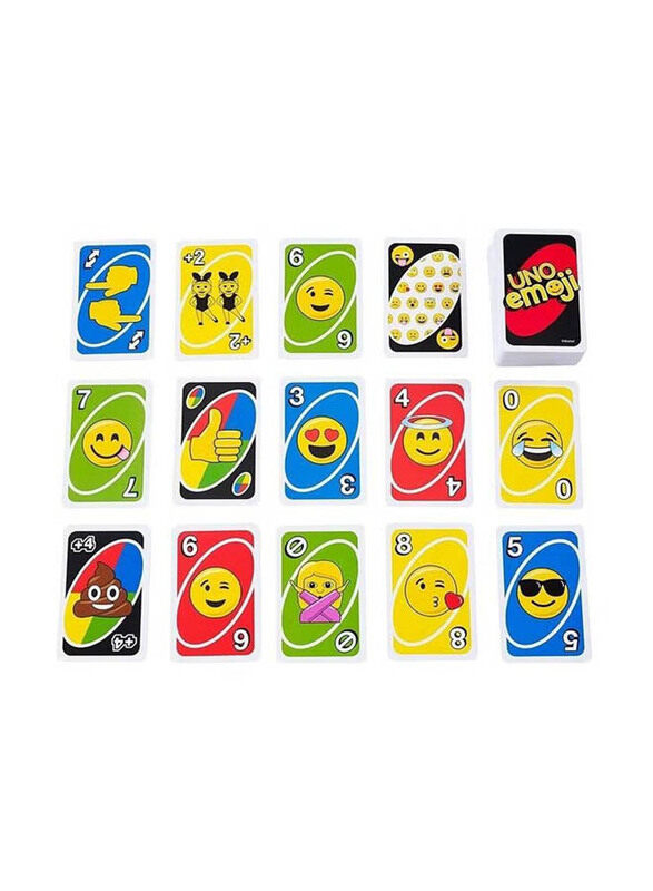 Uno Emoji Theme Card Game, Multicolour