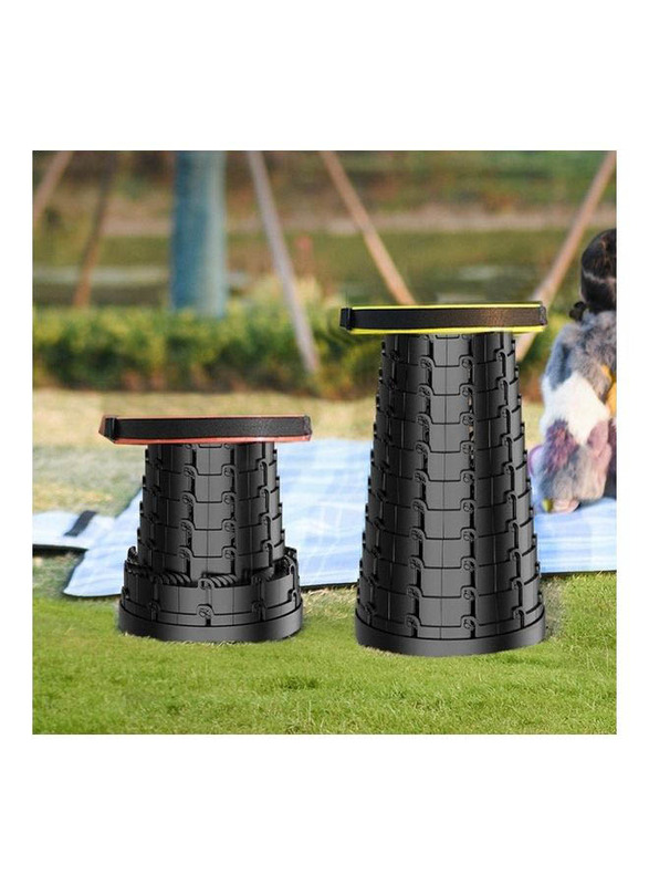 Portable Retractable Stool Outdoor Safe Stable Folding, Y15241B, Black