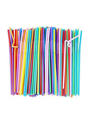 Bendy Mixed Colours Party Disposable Drinking Straws, 100 Piece, Multicolour