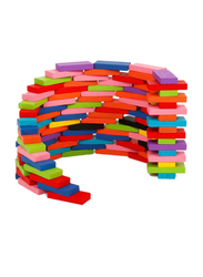 Rainbow Colored Dominoes Wooden Blocks Toy, 120 Pieces, Ages 3+