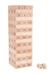 Wooden Beech Building Block Set, 51 Piece, Ages 12+, Beige