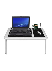 2 USB Cooling Fans Portable Laptop Table, LD-09, White/Black