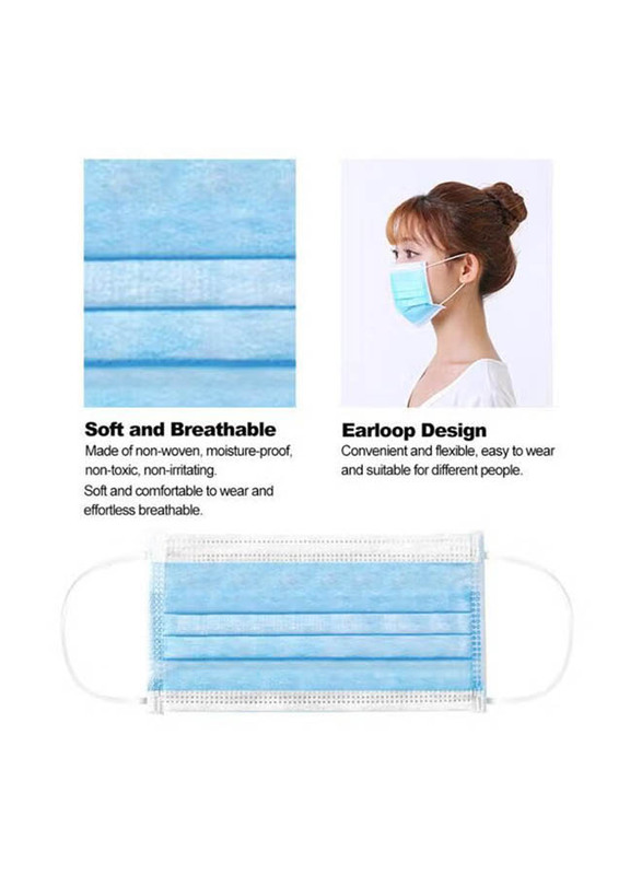 Disposable Breathable Face Mask Set with Earloop, 50 Pieces