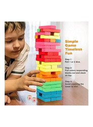 54-Piece Wooden Blocks Stacking Game, 07302BAIXXB08QN9FQ25, Ages 3+