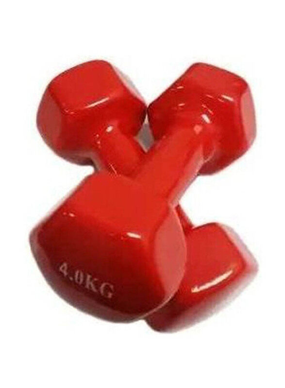 

Generic Double Dumbbells Vinyl Set, 2 x 4 KG, Red