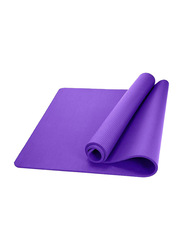 All Purpose High Density Non-Slip Exercise Yoga Mat with Carrying Strap, 10mm x 185cm, Purple