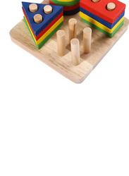 Wooden Geometric Sorting Building Blocks Set, Ages 3+