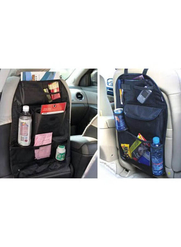 Car Back Seat Multi-Pocket Organizer, 2 Pieces, Black