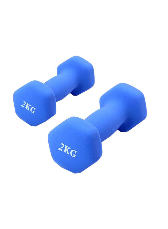 

Generic Hexagon Dumbbell Set, 2 x 2 KG, Blue