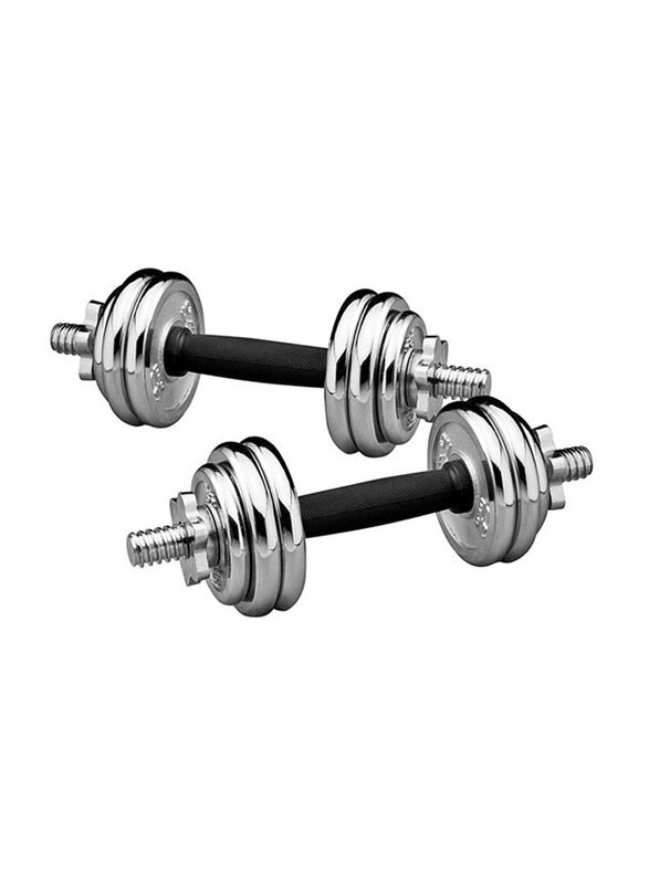 

Generic Chrome Dumbbells Set, 2 x 15 KG, Silver
