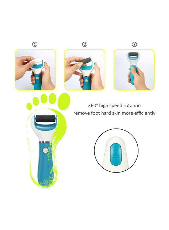 Abody Rechargeable Electric Callus Remover, W9727, Blue/White