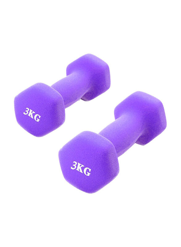 

Generic Hexagon Dumbbells Set, 2 x 3 KG, Purple
