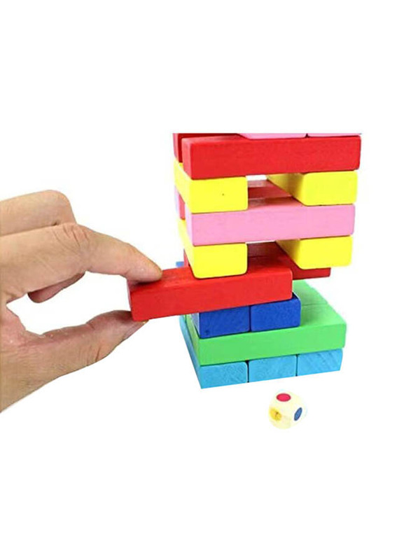 Webby 54-Piece Wooden Building Blocks, Ages 3+, Multicolour