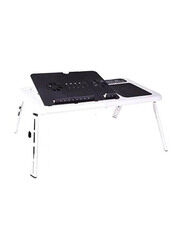 Huayang Muiltipurpose Laptop Foldable Table E Table with 2 USB Fan Etable, White