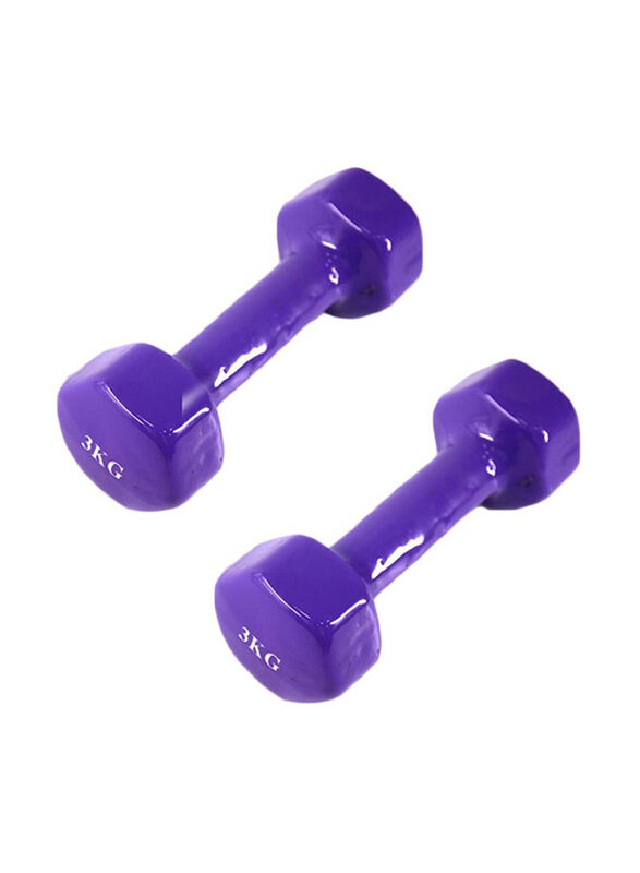 

Generic Hexagonal Dumbbells Set, 2 x 3 KG, Purple