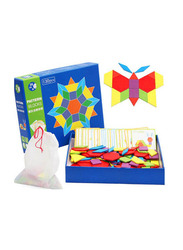 Wooden Pattern Blocks Set, 130 Pieces, Ages 2+