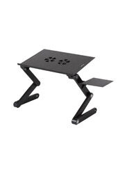 Foldable Laptop Stand with 2 Cooling Fan E Table, Black