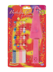 Sarvah Birthday Candle with Knife Set, Pink